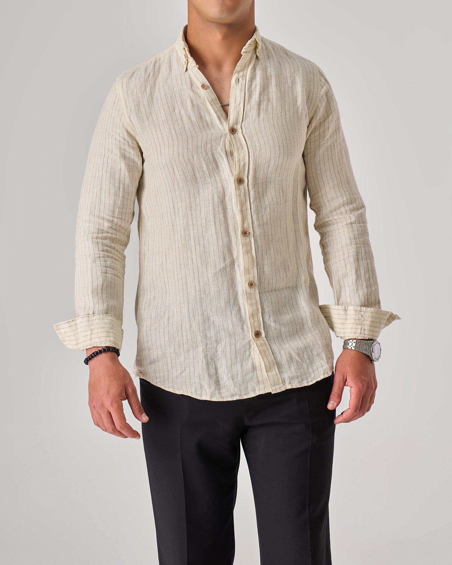 Sandstone Striped Linen