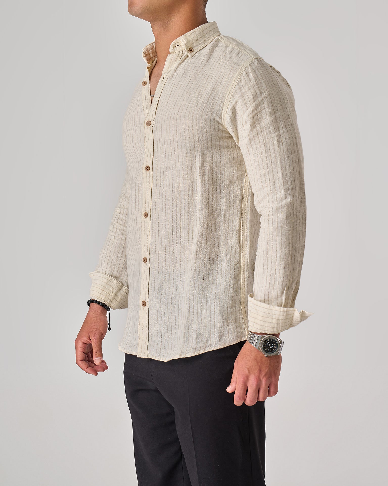 Sandstone Striped Linen