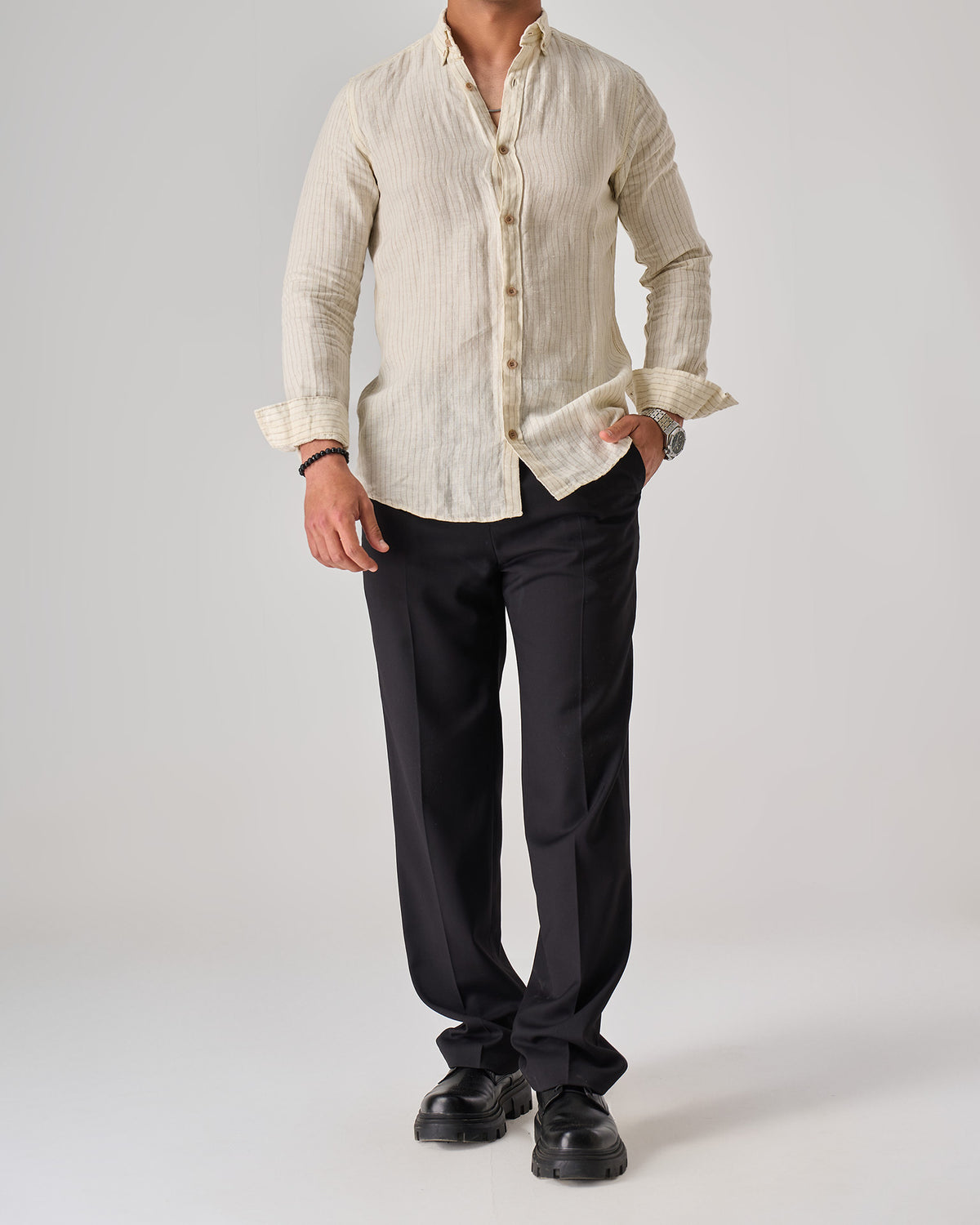 Sandstone Striped Linen