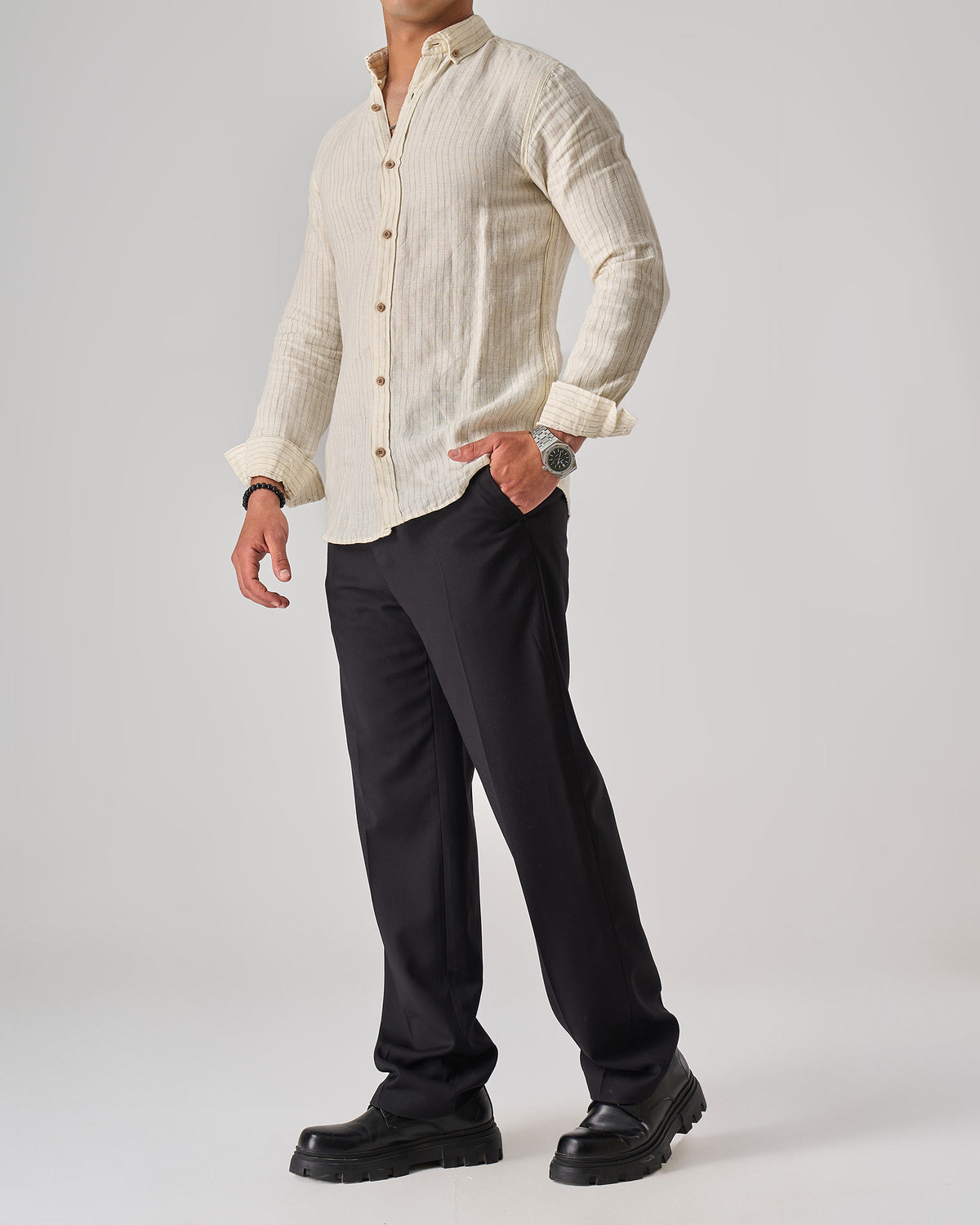 Sandstone Striped Linen
