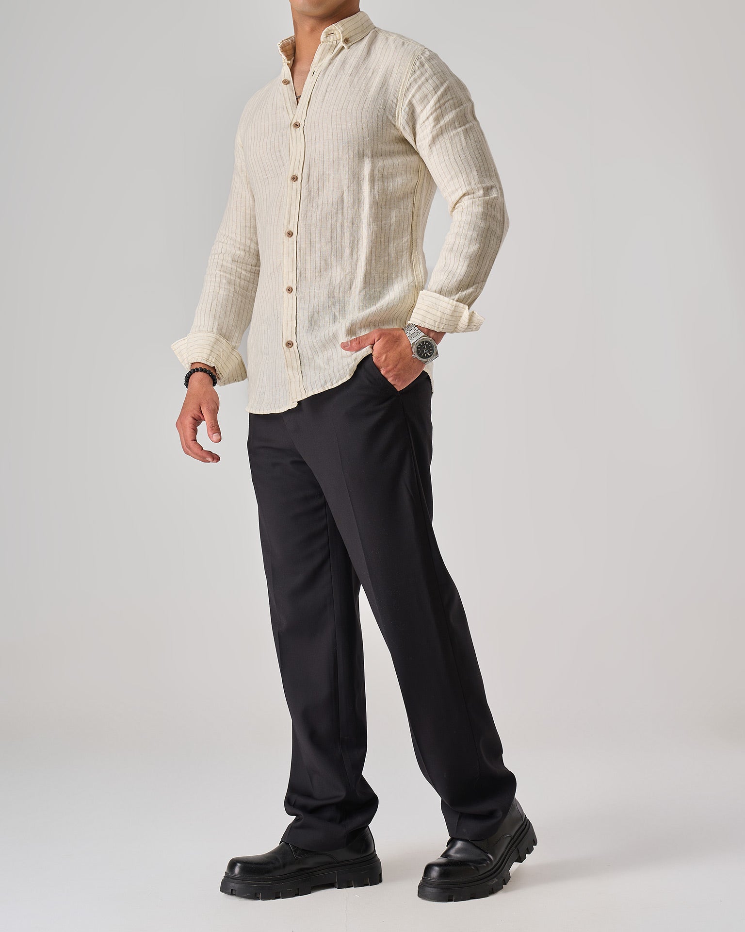 Sandstone Striped Linen