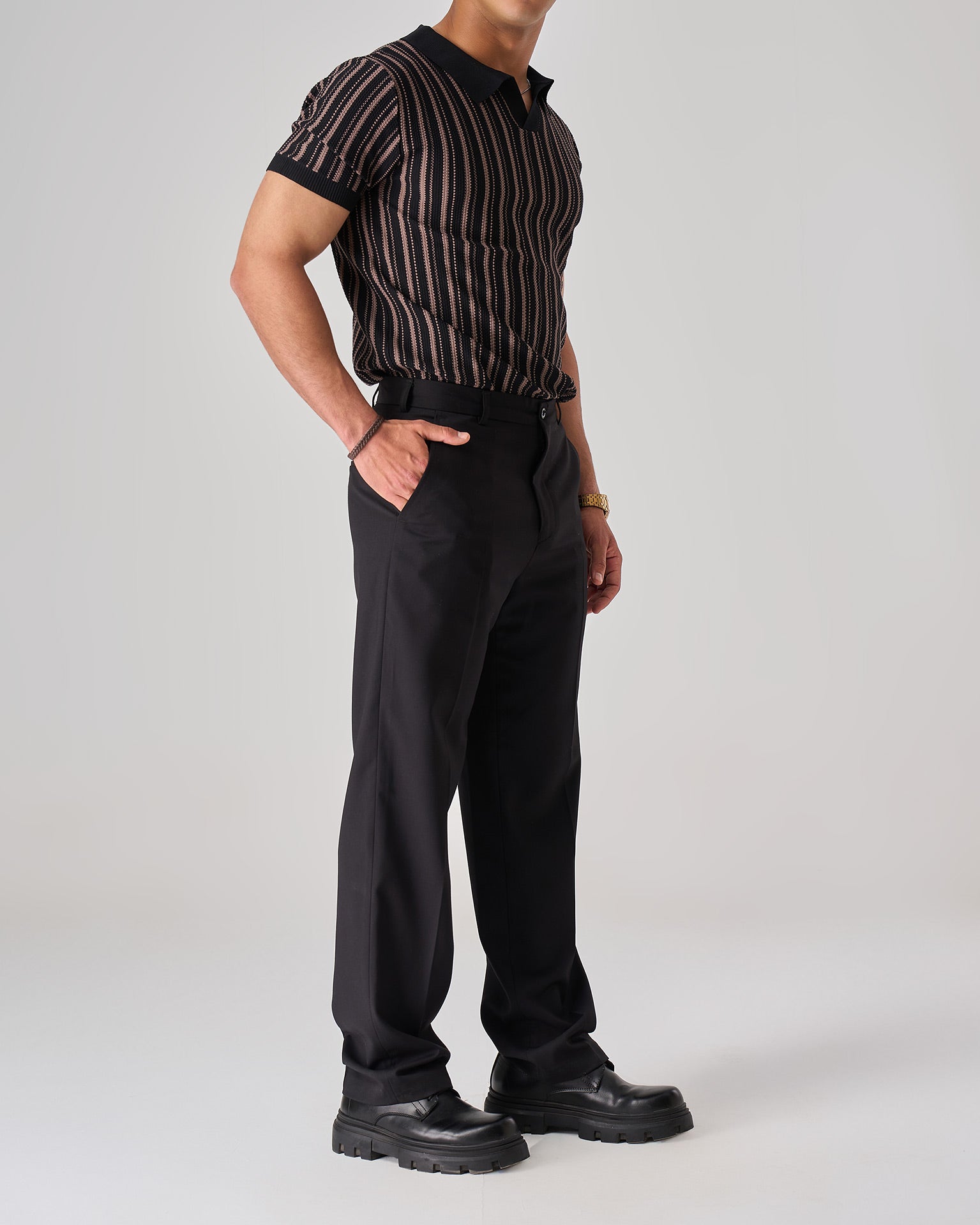 strip knit polo — 15