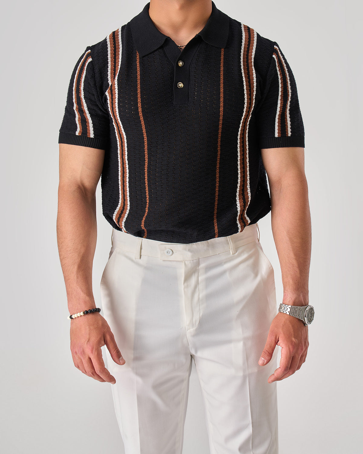 Vertical Stripe Polo