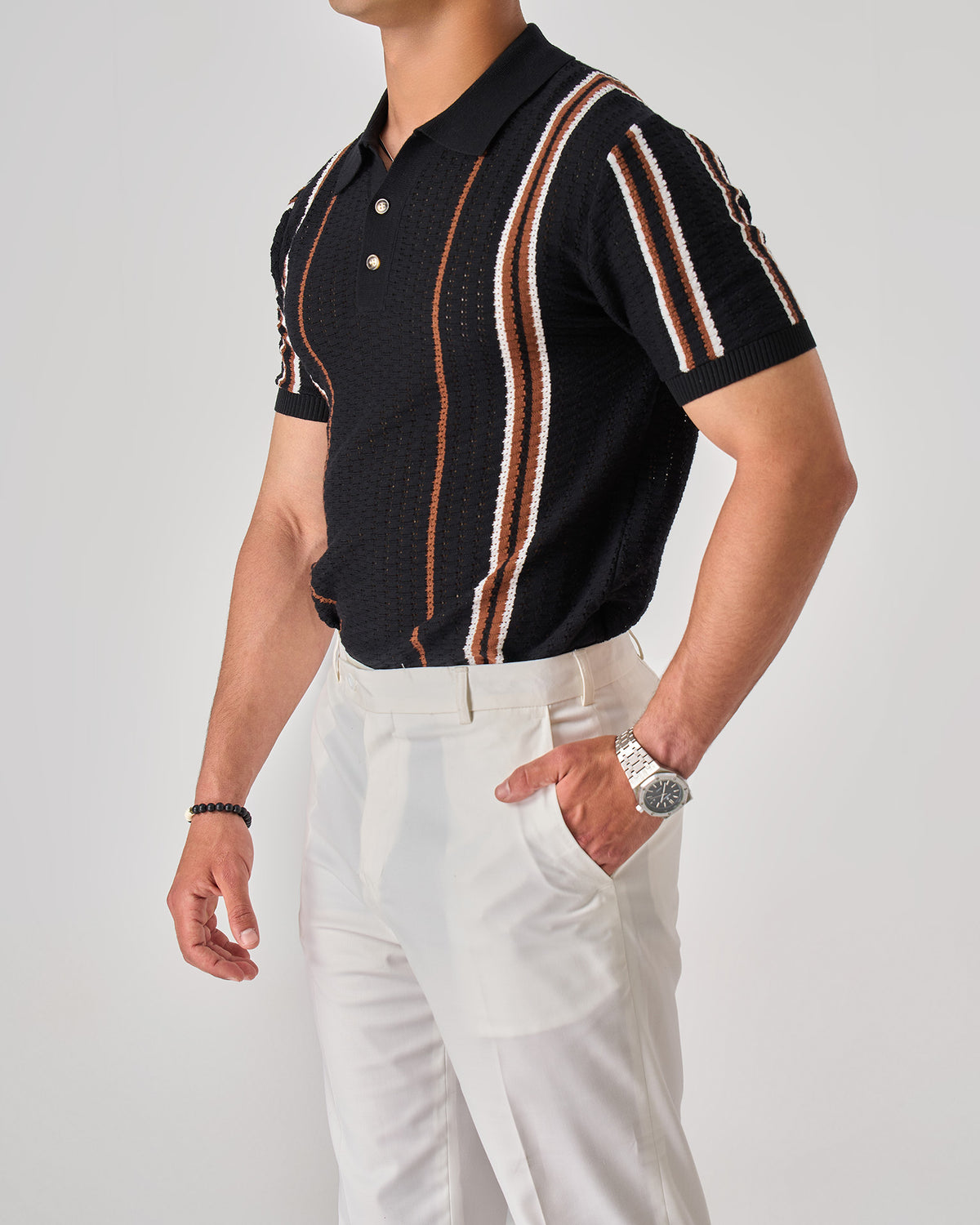 Vertical Stripe Polo