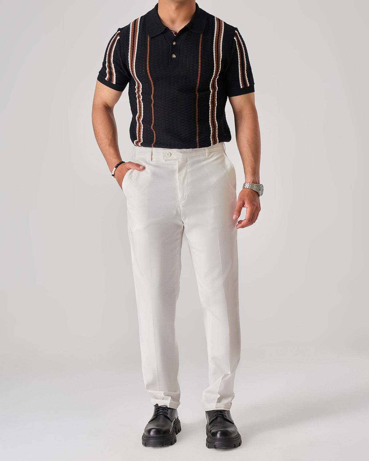 Vertical Stripe Polo