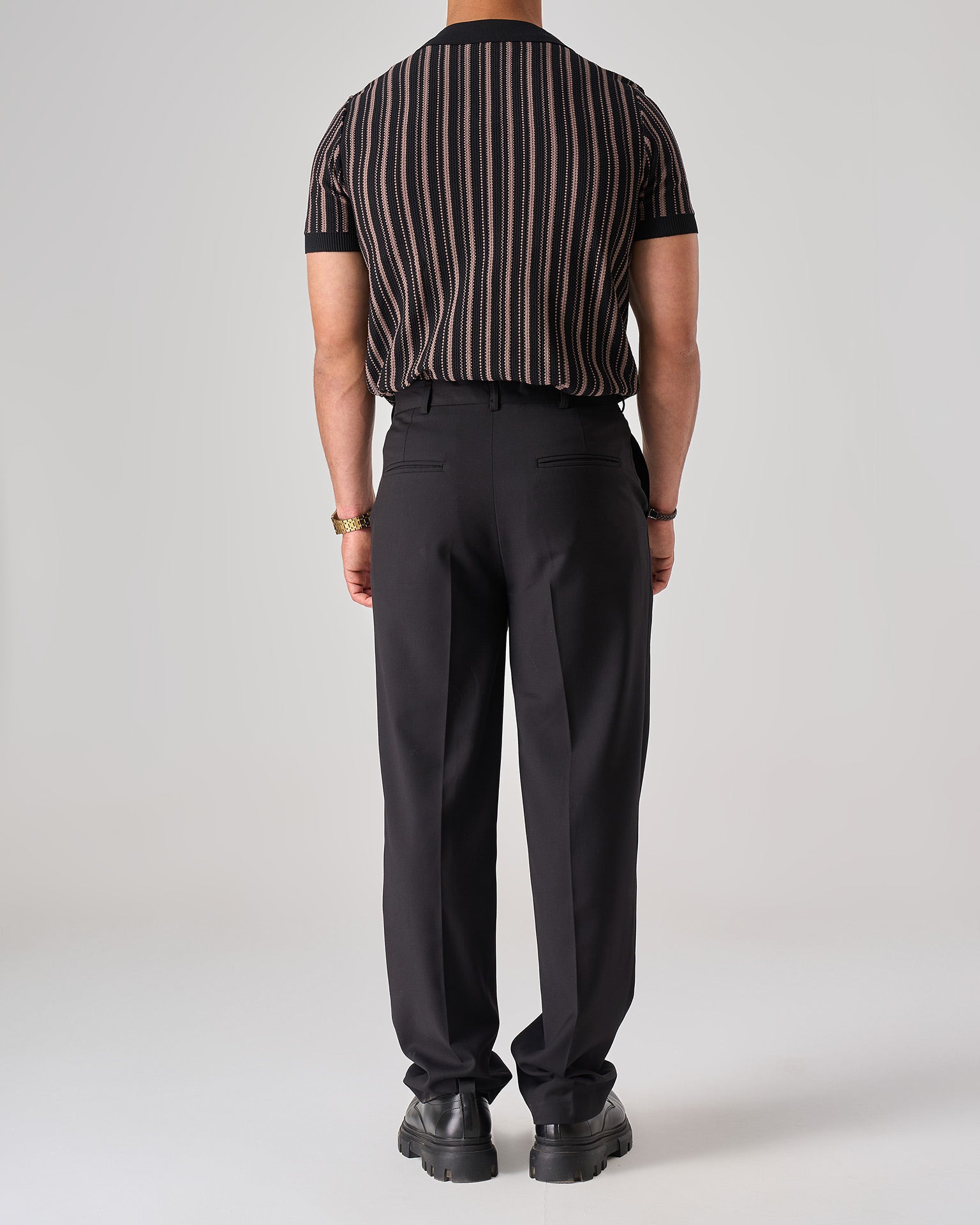 strip knit polo