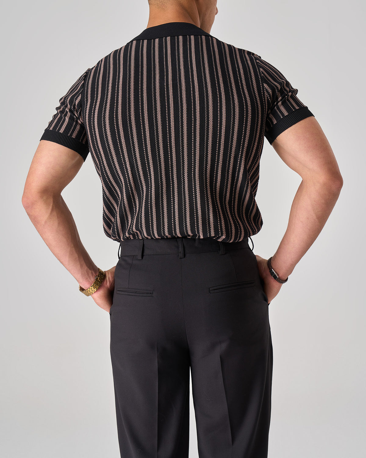 strip knit polo
