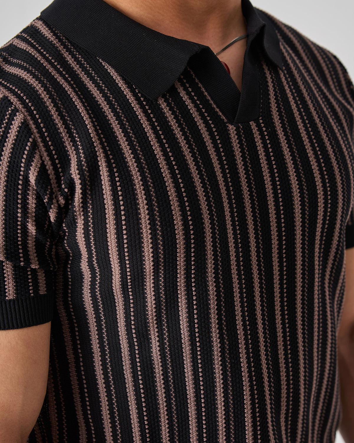 strip knit polo