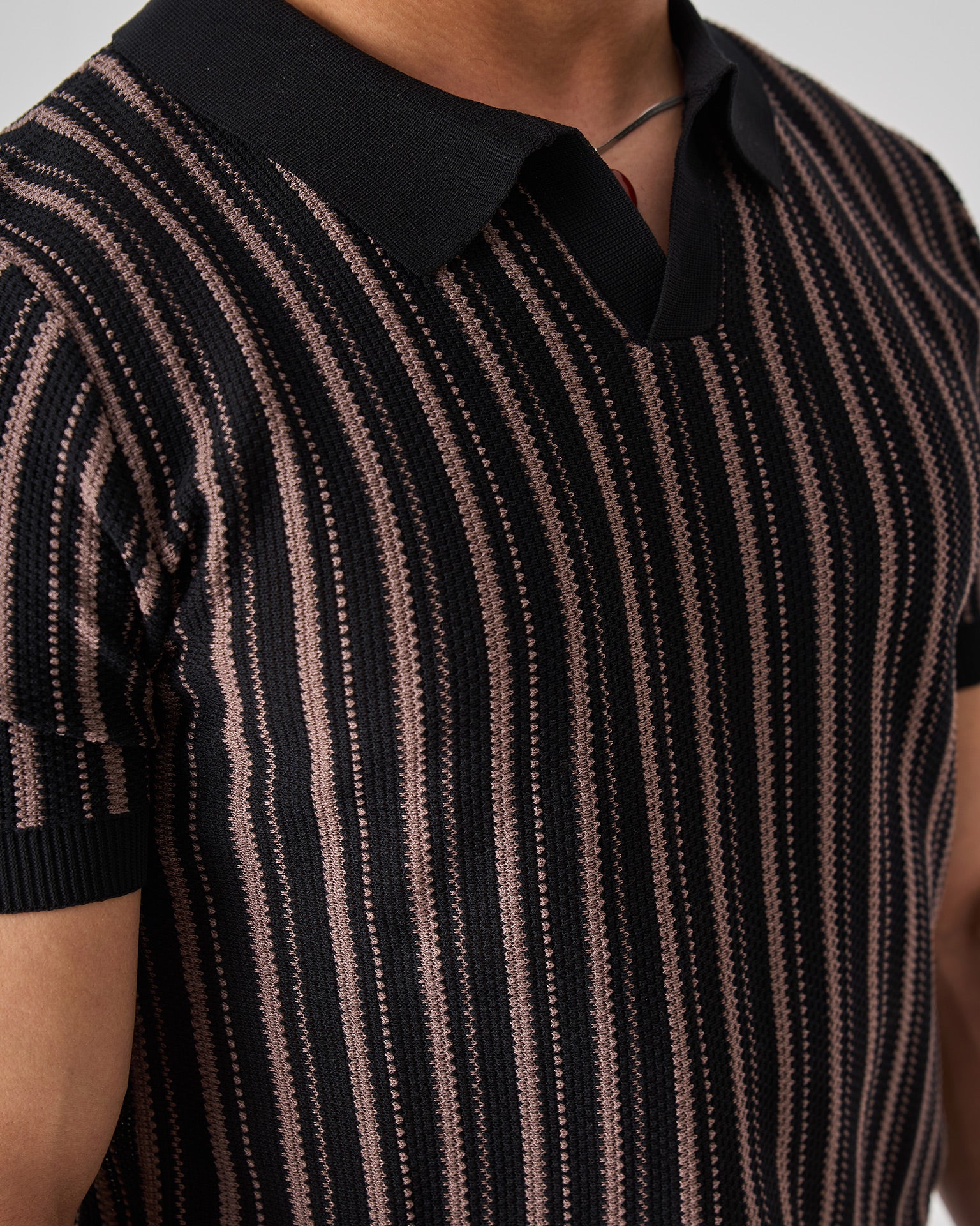 strip knit polo