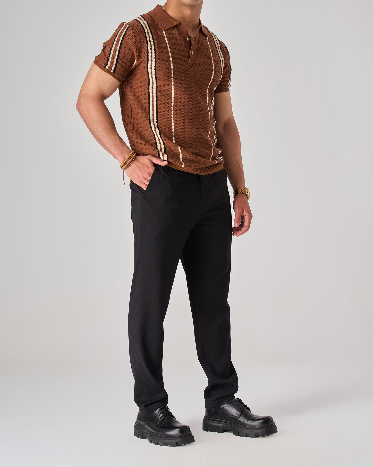 Vertical Stripe Polo