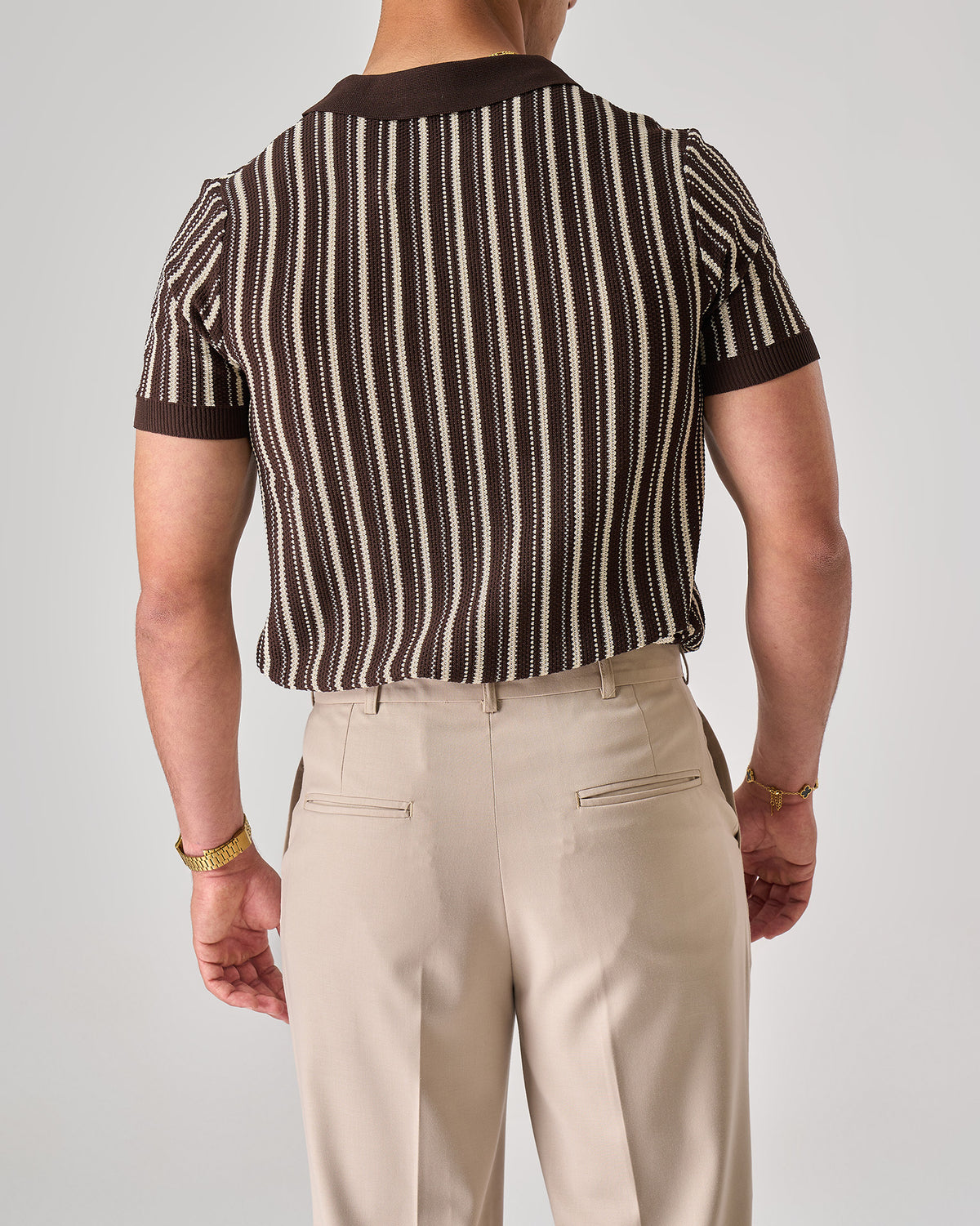 strip knit polo