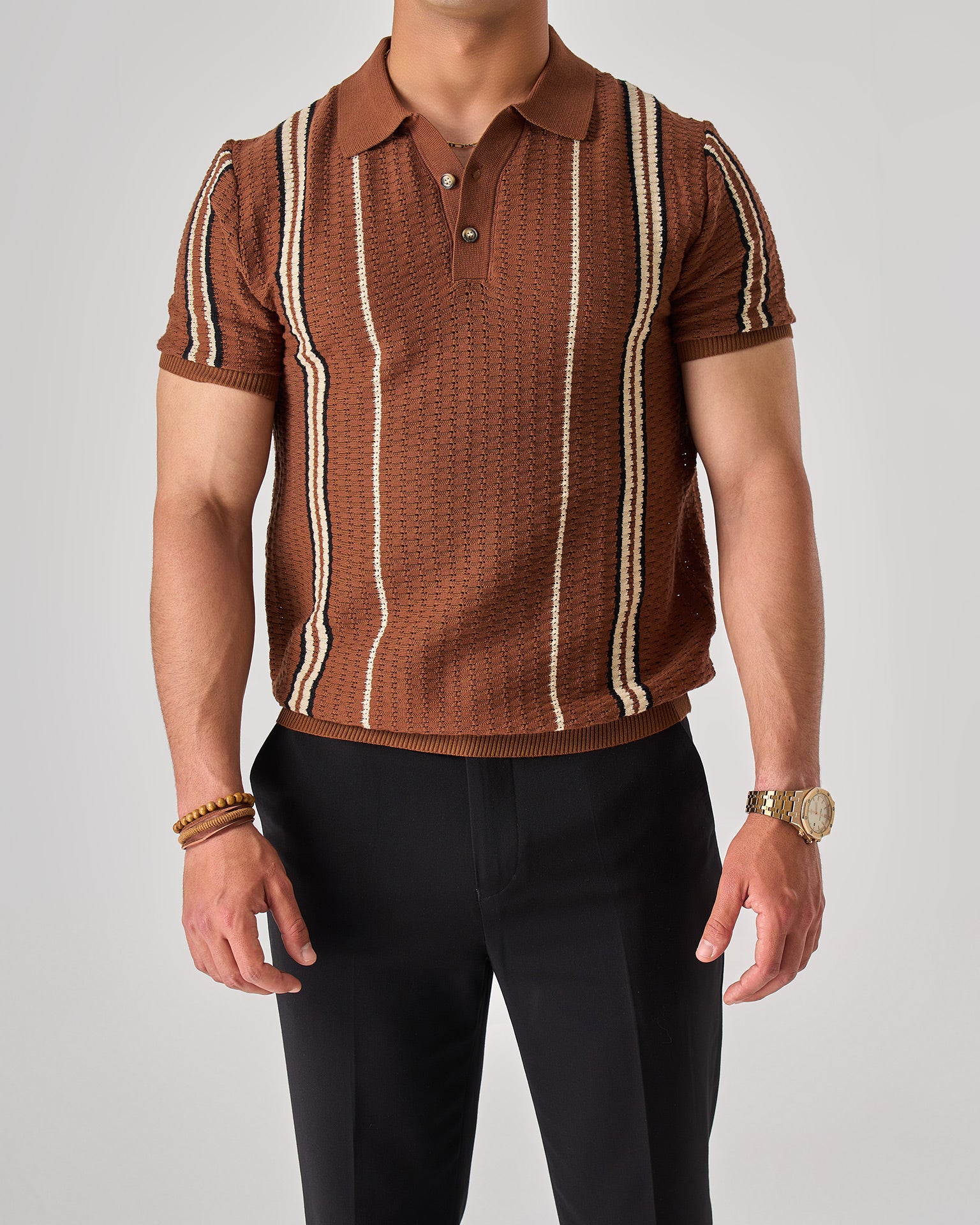Vertical Stripe Polo