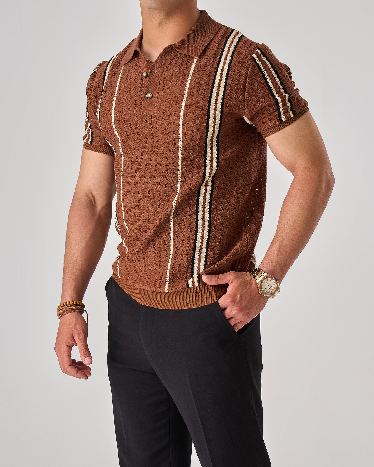 Vertical Stripe Polo