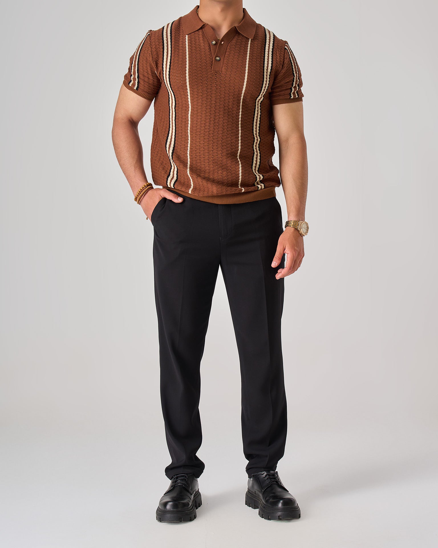 Vertical Stripe Polo