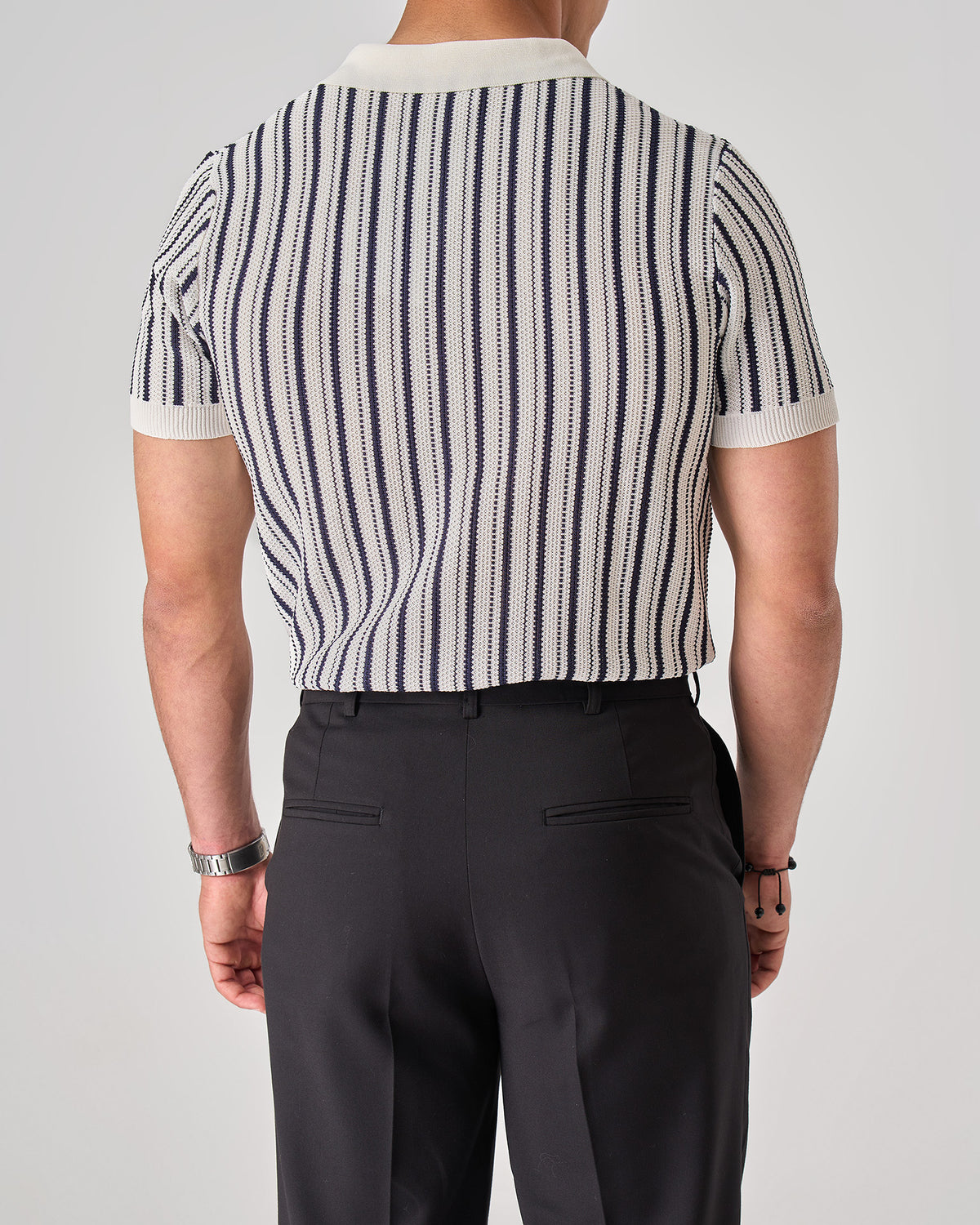 strip knit polo
