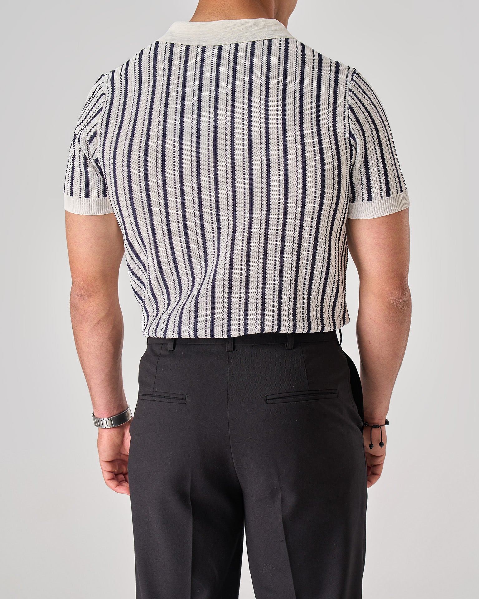 strip knit polo — 6