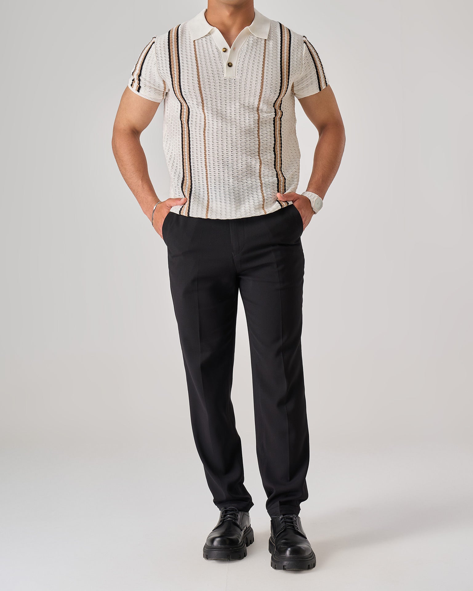 Vertical Stripe Polo