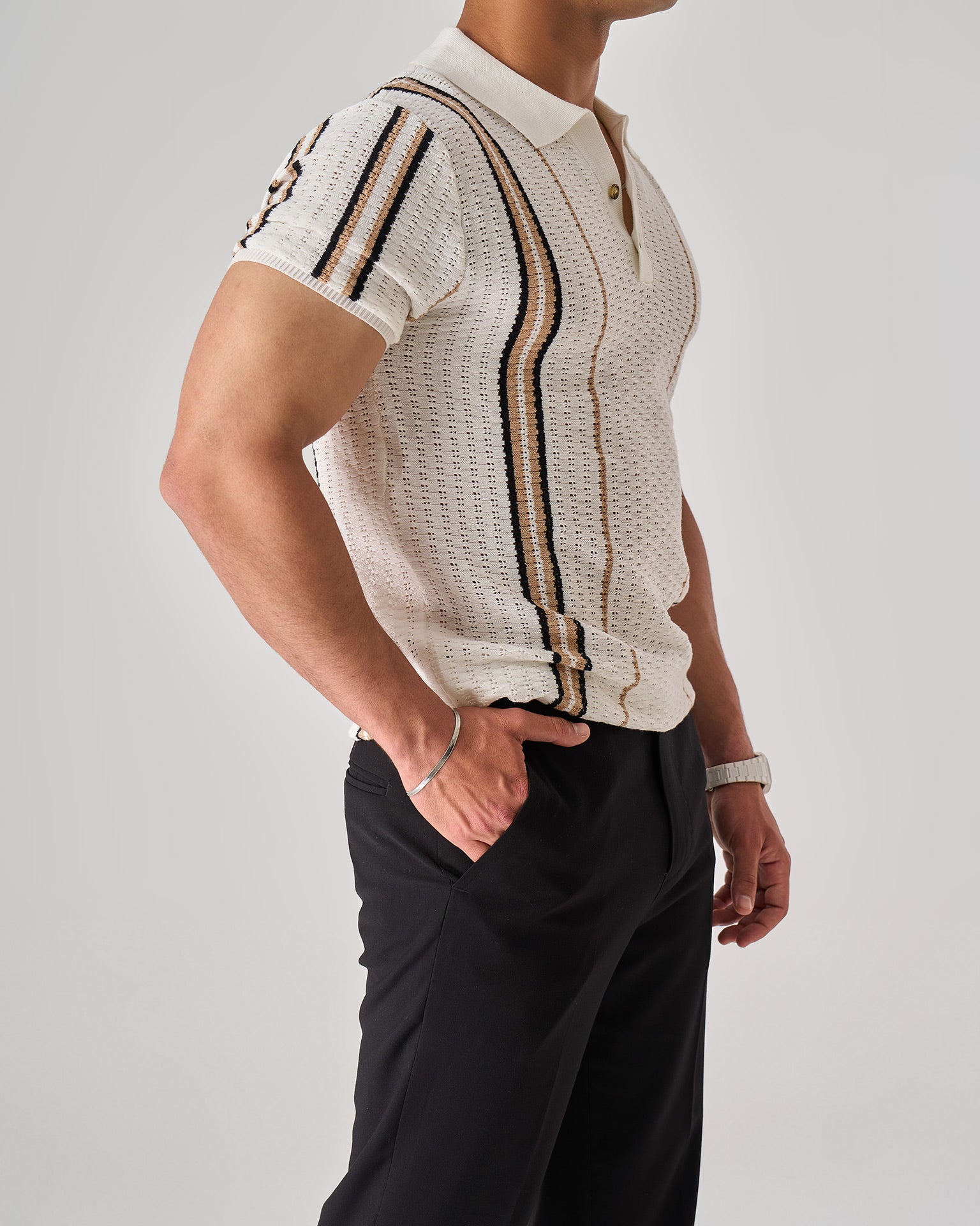 Vertical Stripe Polo