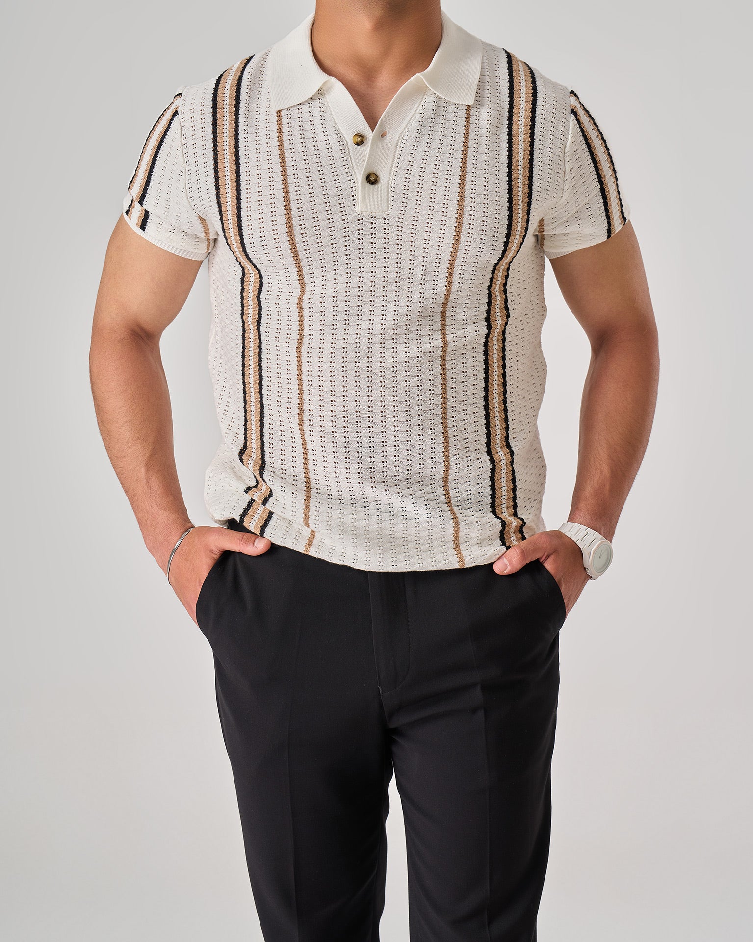 Vertical Stripe Polo