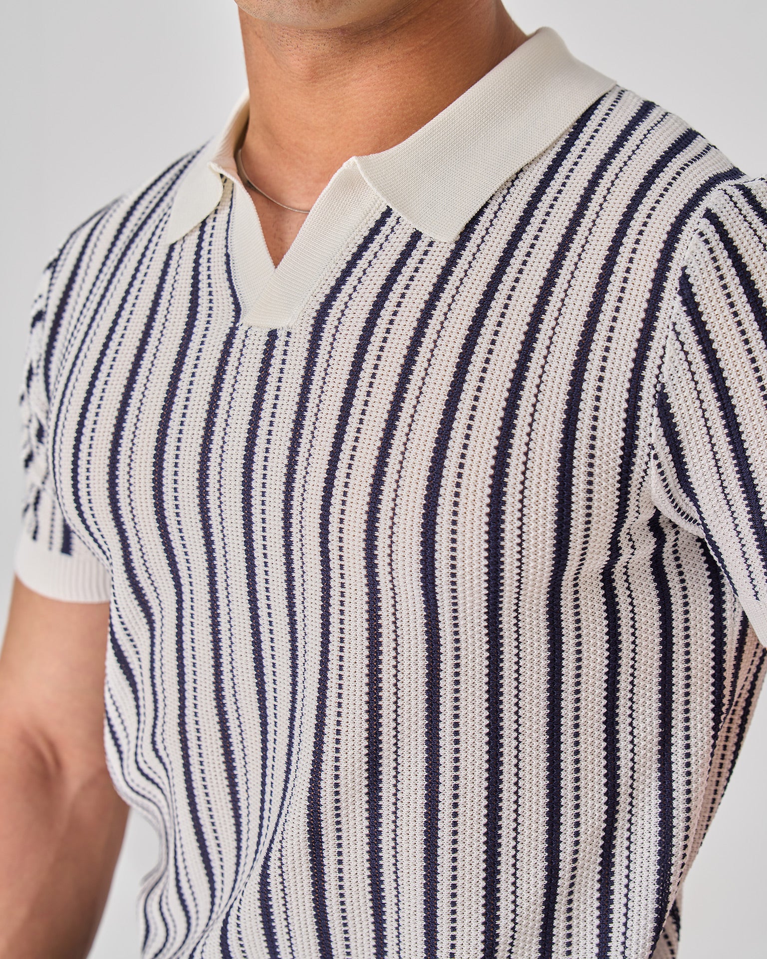 strip knit polo